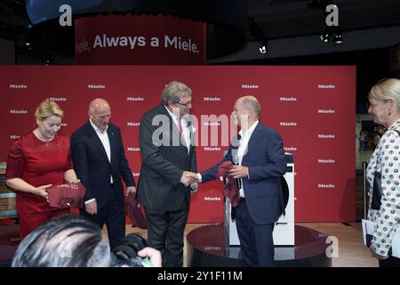 Presss tour with german chancellor atm100's IFA 2024 , Berlin, Germany Stock Photo