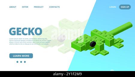 Web template with a lizard. Vector illustration Stock Vector Image ...