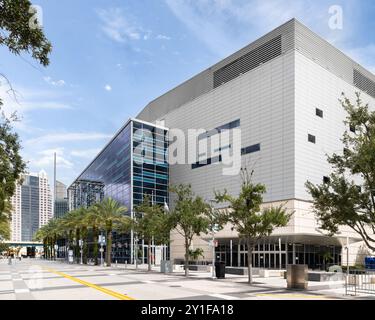 The Kia Center, formerly the Amway Center, is a multi-purpose arena located in downtown Orlando and home to the NBA's Orlando Magic. Stock Photo