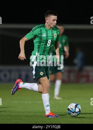 Northern Ireland's Patrick Kelly during the UEFA Euro U21 Championship Qualifying match at the Ballymena Showgrounds, County Antrim. Picture date: Friday September 6, 2024. Stock Photo