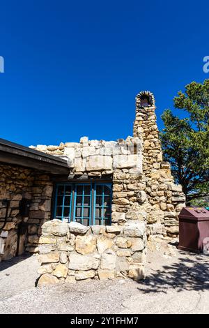 Exterior of the Mary Colter's Lookout Studio, Grand Canyon Village, South Rim, Arizona, USA Stock Photo