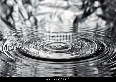 concentric waves, rings, circles on the water surface Stock Photo