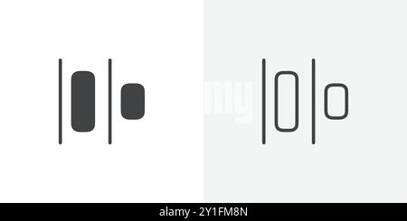Align icon Flat outline Collection in Black and white background Stock Vector