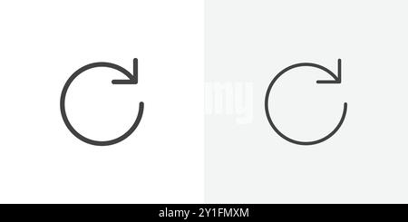 Refresh icon Flat outline Collection in Black and white background Stock Vector