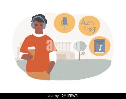 Improve listening skills isolated cartoon vector illustrations. Stock Vector