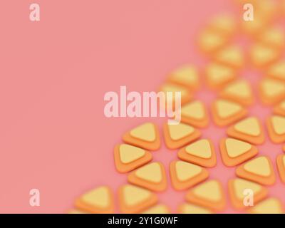 Fresh fruit abstract background, summer concept. Digital 3D rendering. Stock Photo