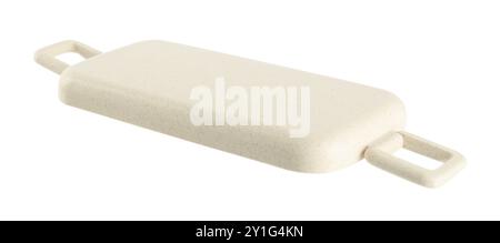 Plastic lid from lunch box isolated on white Stock Photo