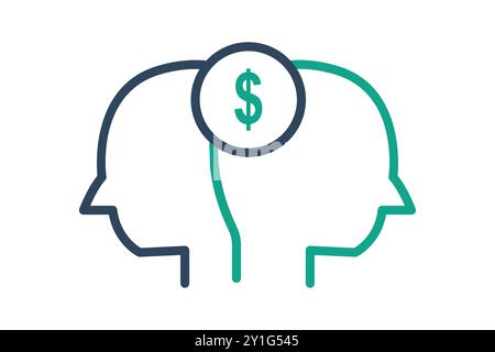 Competition icon. line icon style. head with dollar. icon related to SWOT. business elements vector illustration Stock Vector