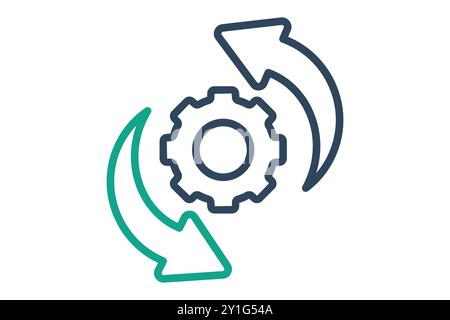 Progress icon. line icon style. gear with arrow. icon related to SWOT. business elements vector illustration Stock Vector