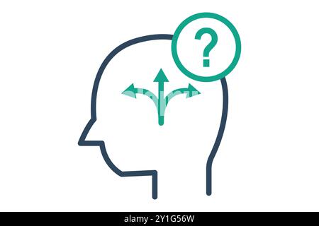 Uncertainty icon. line icon style. head with question mark. icon related to SWOT. business elements vector illustration Stock Vector