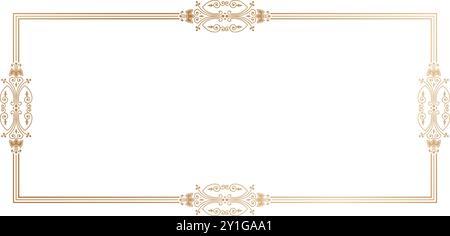 antique golden frame ornamental designs isolated on white backgrounds for design of retro frames, borders, labels, certificate of completion templates Stock Vector