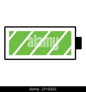 Battery icon. Battery charge indicator icons. Phone charge level, color collection of charge power. Discharged and fully charged battery. Stock Vector