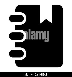 Bookmark icon. Simple trendy flat style line and solid Isolated vector illustration on white background. Book with bookmark icon. Line, glyph Stock Vector