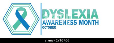 Dyslexia Awareness Month. October. Suitable for greeting card, poster and banner. Vector illustration. Stock Vector