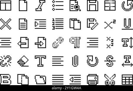 Text editor icons High-Quality Vector Icons Collection with Editable Stroke. Ideal for Professional and Creative Projects. Stock Vector