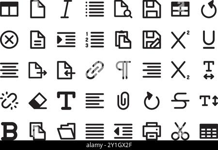 Text editor icons High-Quality Vector Icons Collection with Editable Stroke. Ideal for Professional and Creative Projects. Stock Vector