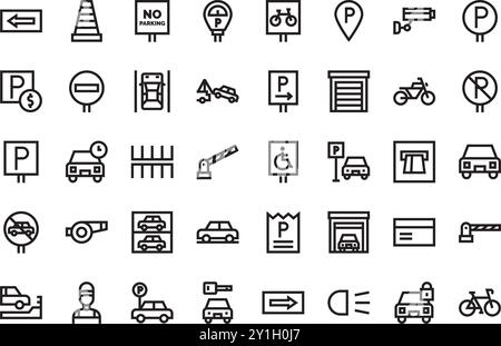 Parking icons High-Quality Vector Icons Collection with Editable Stroke. Ideal for Professional and Creative Projects. Stock Vector
