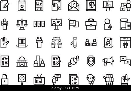 Voting elections icons High-Quality Vector Icons Collection with Editable Stroke. Ideal for Professional and Creative Projects. Stock Vector
