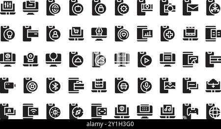Devices applications icons High-Quality Vector Icons Collection with Editable Stroke. Ideal for Professional and Creative Projects. Stock Vector