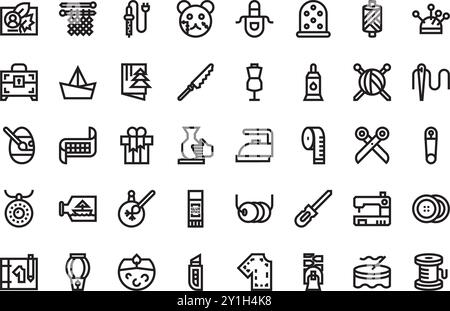 Diy crafts icons High-Quality Vector Icons Collection with Editable Stroke. Ideal for Professional and Creative Projects. Stock Vector