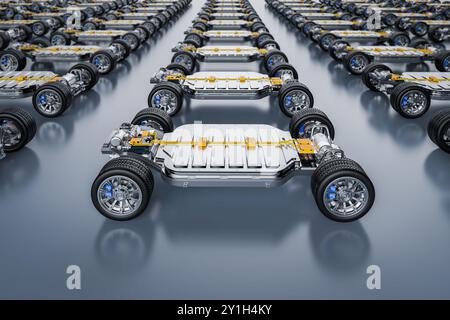 3d rendering group of electric vehicle battery or pack of lithium-ion ...