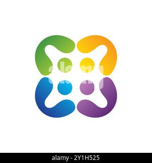 connecting people teamwork logo education group symbol icon vector design illustration Stock Vector