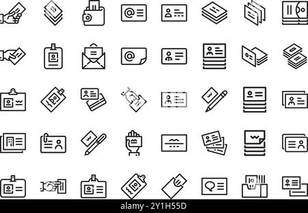 Presentation cards icons High-Quality Vector Icons Collection with Editable Stroke. Ideal for Professional and Creative Projects. Stock Vector