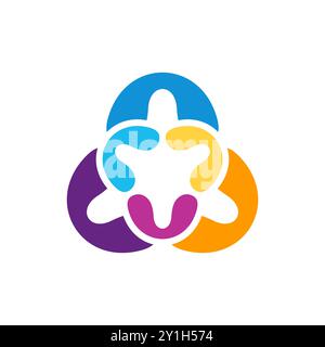 modern abstract geometric network connection logo elements symbol icon vector design illustration Stock Vector