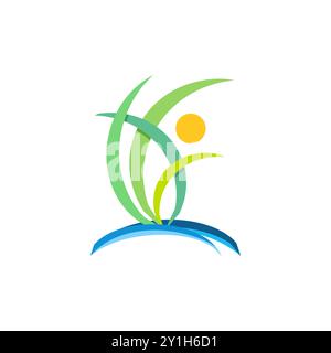 plant people wellness logo and tree nature ecology concept symbol icon vector design illustration Stock Vector