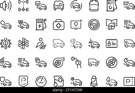 Driving icons High-Quality Vector Icons Collection with Editable Stroke. Ideal for Professional and Creative Projects. Stock Vector