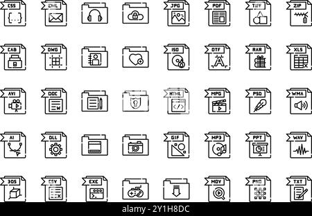 Files folders icons High-Quality Vector Icons Collection with Editable Stroke. Ideal for Professional and Creative Projects. Stock Vector