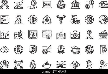 Bitcoin icons High-Quality Vector Icons Collection with Editable Stroke. Ideal for Professional and Creative Projects. Stock Vector