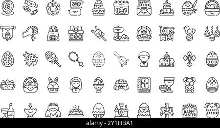 Easter monday icons High-Quality Vector Icons Collection with Editable Stroke. Ideal for Professional and Creative Projects. Stock Vector