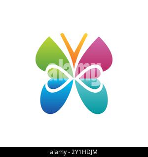 butterfly logo beauty hearts concept symbol icon vector design illustration Stock Vector