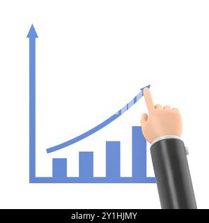Cartoon financial data chart, bar graph, line chart and pie, 3d ...