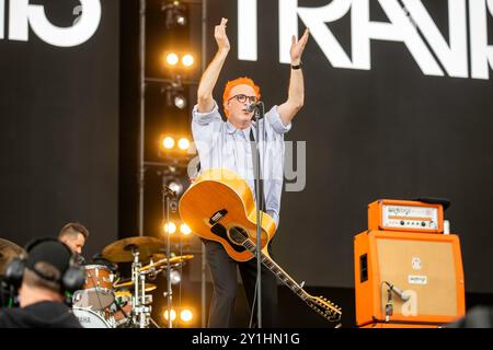 Preston, England, 7th September, 2024. Travis opening the Main Stage at BBC Radio 2 In the Park in Preston. Credit: Izzy Clayton/Alamy Live News Stock Photo