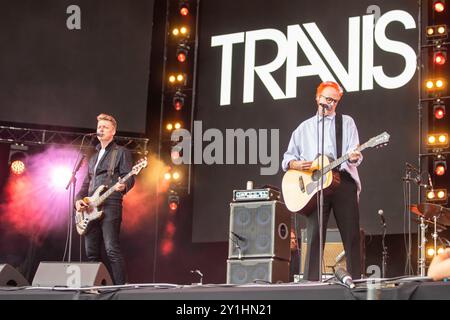 Preston, England, 7th September, 2024. Travis opening the Main Stage at BBC Radio 2 In the Park in Preston. Credit: Izzy Clayton/Alamy Live News Stock Photo