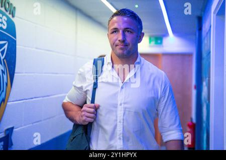 Warrington, UK. 07th Sep, 2024. Sam Burgess Head Coach of Warrington Wolves arrives ahead of the Betfred Super League Round 25 match Warrington Wolves vs St Helens at Halliwell Jones Stadium, Warrington, United Kingdom, 7th September 2024 (Photo by Gareth Evans/News Images) in Warrington, United Kingdom on 9/7/2024. (Photo by Gareth Evans/News Images/Sipa USA) Credit: Sipa USA/Alamy Live News Stock Photo