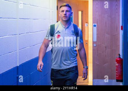 Warrington, UK. 07th Sep, 2024. George Williams of Warrington Wolves arrives ahead of the Betfred Super League Round 25 match Warrington Wolves vs St Helens at Halliwell Jones Stadium, Warrington, United Kingdom, 7th September 2024 (Photo by Gareth Evans/News Images) in Warrington, United Kingdom on 9/7/2024. (Photo by Gareth Evans/News Images/Sipa USA) Credit: Sipa USA/Alamy Live News Stock Photo