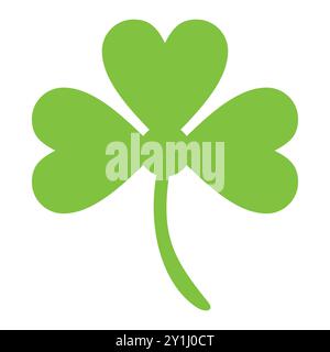 St Patrick's Day. Lucky Three leaf clover, Green leaf clover vector icon. Lucky and happiness concept. Good luck. Clover sign and symbol. Four leaf . Stock Vector