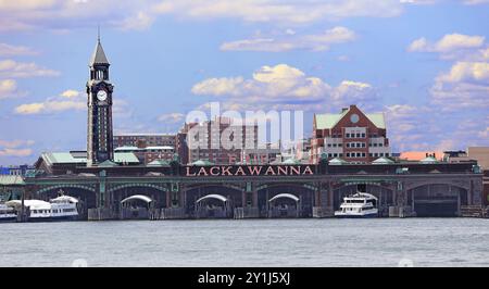 Hoboken Terminal on the Hudson River at Hoboken New Jersey Stock Photo