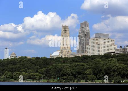 Grant's Tomb on the left Riverside Church in the middle upper west side of Manhattan New York City Stock Photo