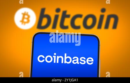 Coinbase crypto stock for bitcoin and other cryptocurrencies Stock Photo