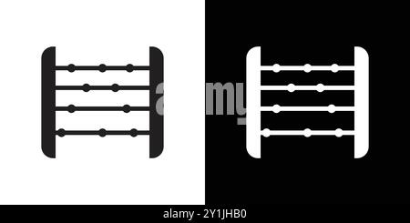 abaccus icon simple flat vector symbol outline collection set logo Stock Vector