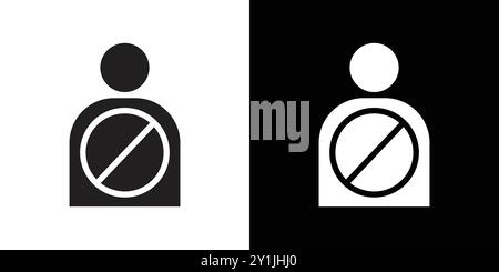 Block User Icon simple flat vector symbol outline collection set logo Stock Vector