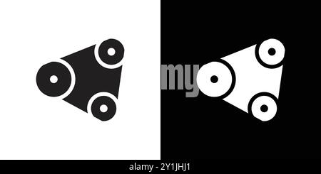 belt drive icon simple flat vector symbol outline collection set logo Stock Vector