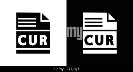 CUR File Document Icon simple flat vector symbol outline collection set logo Stock Vector