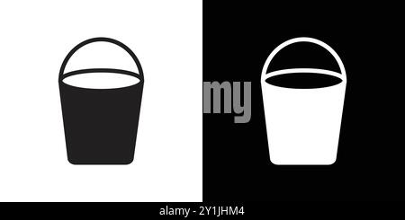 bucket icon simple flat vector symbol outline collection set logo Stock Vector
