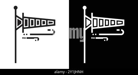 blowing wind icon simple flat vector symbol outline collection set logo Stock Vector