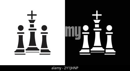 chess icon simple flat vector symbol outline collection set logo Stock Vector